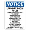Signmission Safety Sign, OSHA Notice, 24" Height, Aluminum, Laundry Room Rules For Residents Sign, Portrait OS-NS-A-1824-V-13982